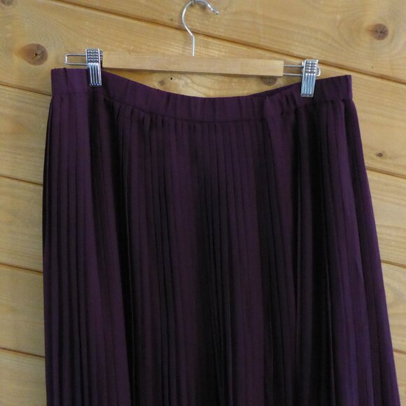 Eileen Fisher Purple Waistband Pull On Midi Long Micro Pleated Skirt NWT NEW 10 - Picture 11 of 15